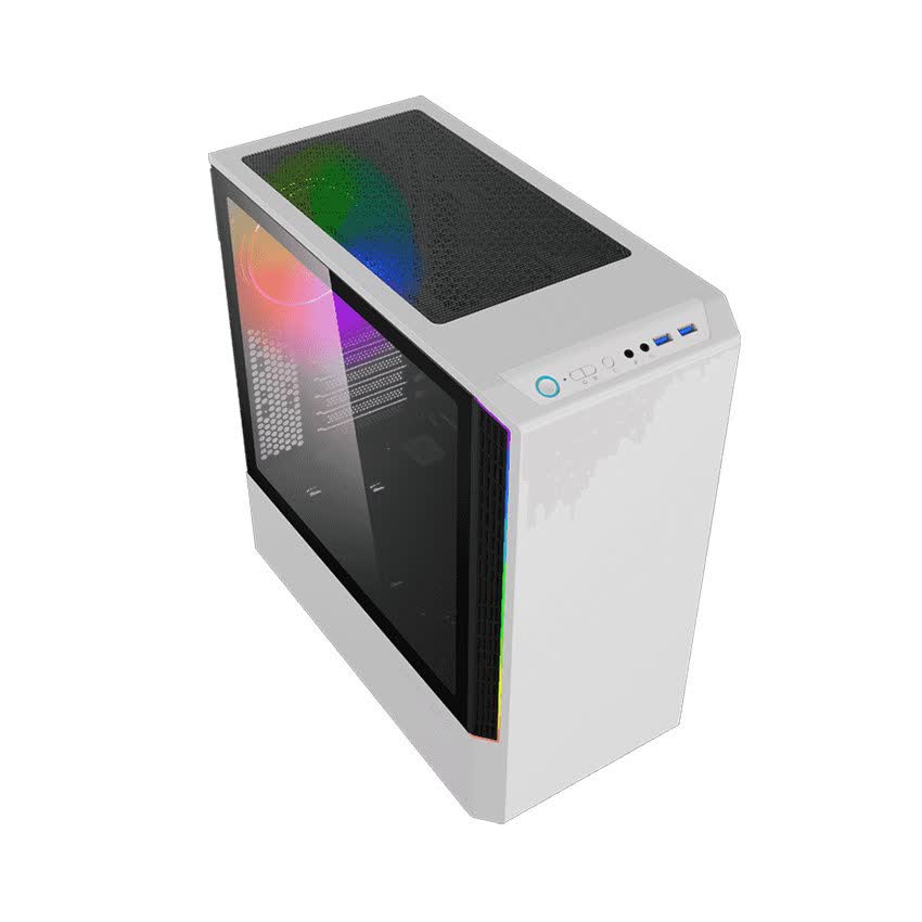 Vỏ Case GAMEMAX Panda T802 (Mid Tower/Màu Trắng/Led RGB)