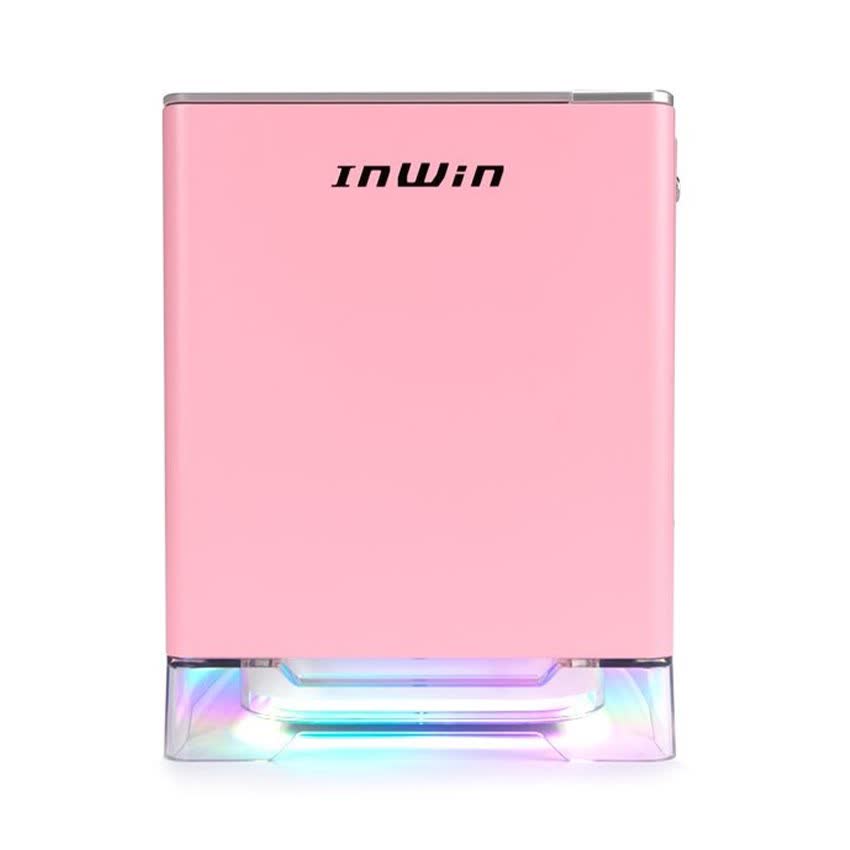 Vỏ case InWin A1 Plus Pink QI Charger - Full Side Tempered Glass Mini ITX ( Mini Tower/Màu Hồng)