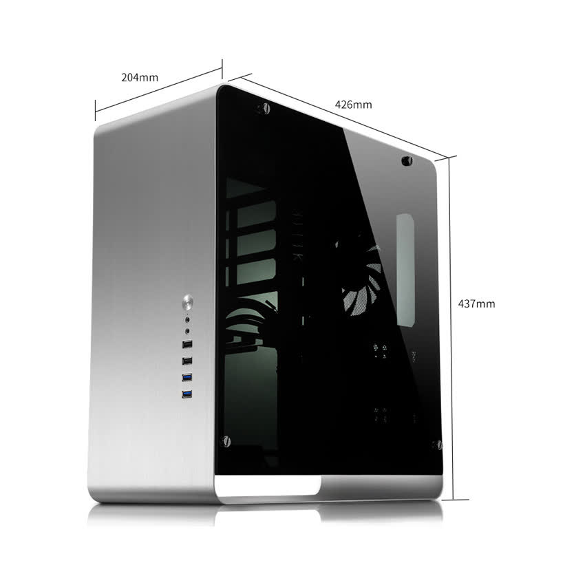 Vỏ case Jonsbo UMX4 Silver Tempered Glass (Mid Tower/Màu Bạc)