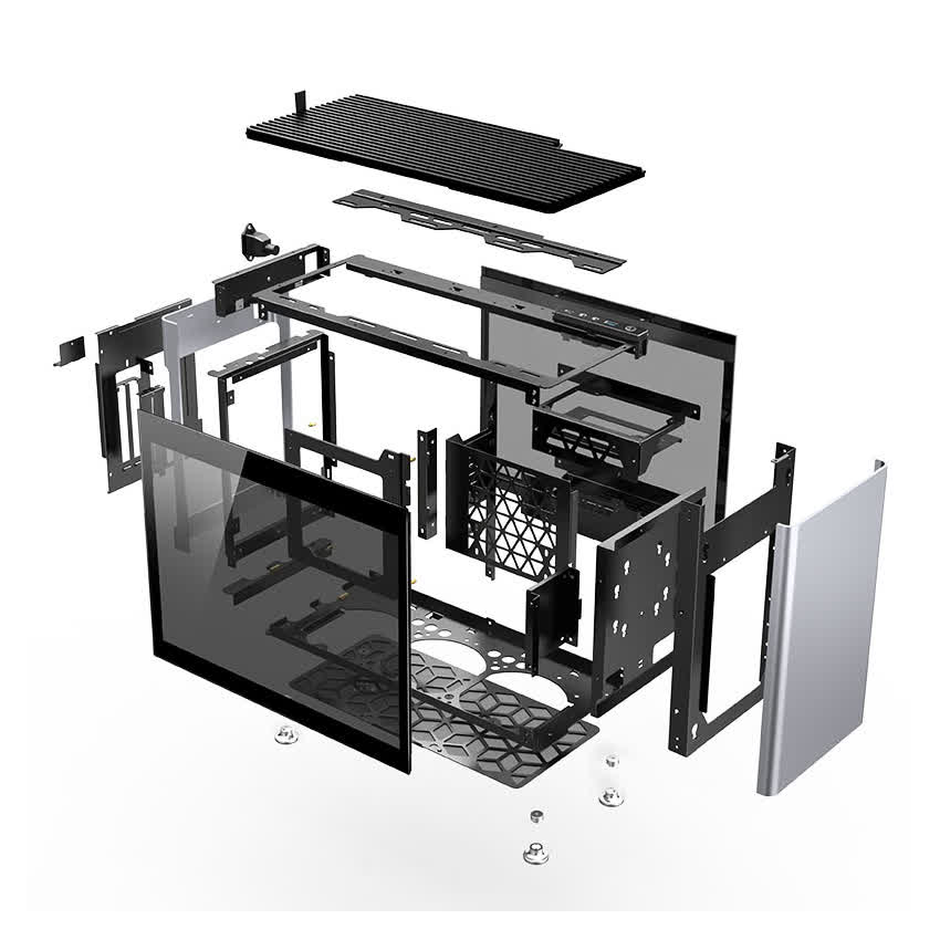 Vỏ Case JonsboPlus  i100-G Silver  (Mini Tower/Màu Bạc)