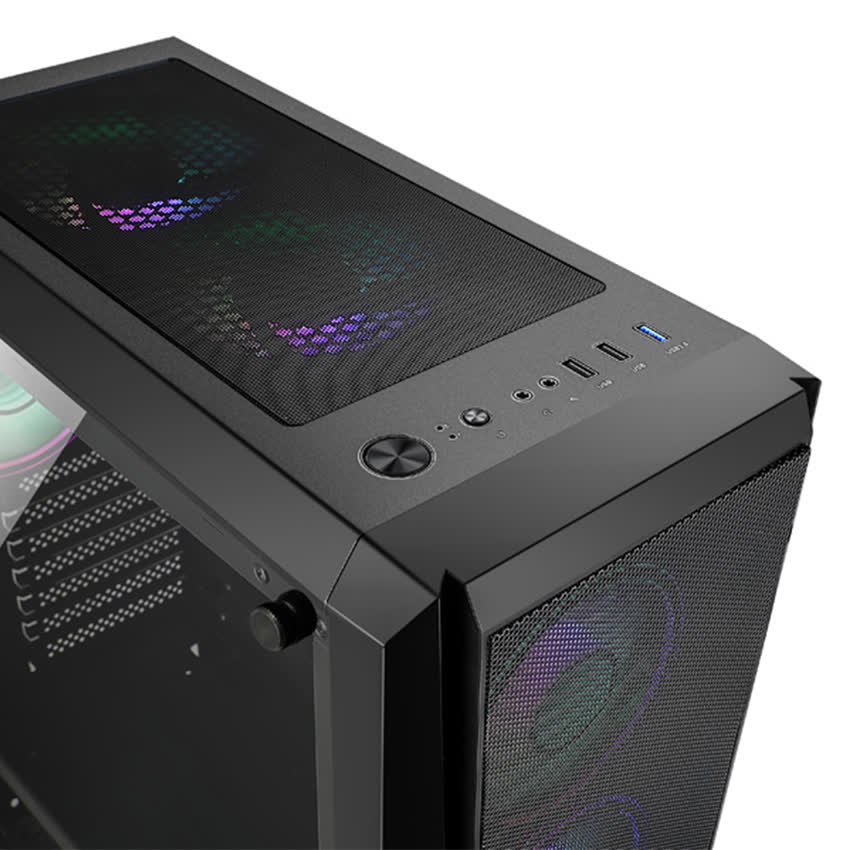 Vỏ Case Vitra Saphira W10 E-ATX Black (Mid Tower/Màu Đen)