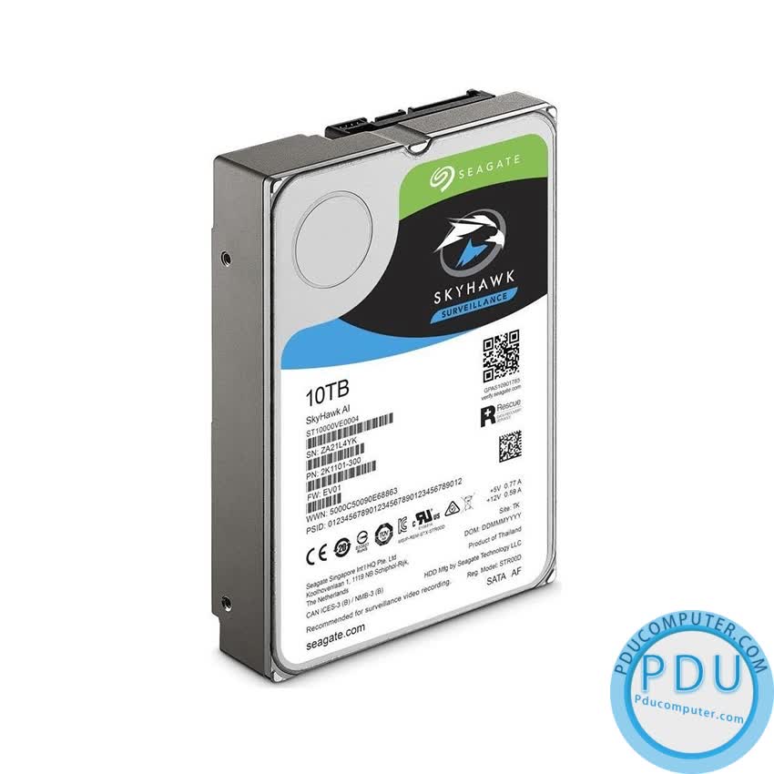 Ổ cứng HDD Seagate SkyHawk AI 10TB 3.5 inch 7200RPM, SATA3 6GB/s , 256MB Cache- (ST10000VE0008)
