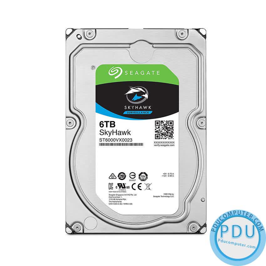 Ổ cứng HDD Seagate Skyhawk Surveillance 6TB 3.5 inch 5400RPM, SATA 6Gb/s, 256MB Cache (ST6000VX001 )
