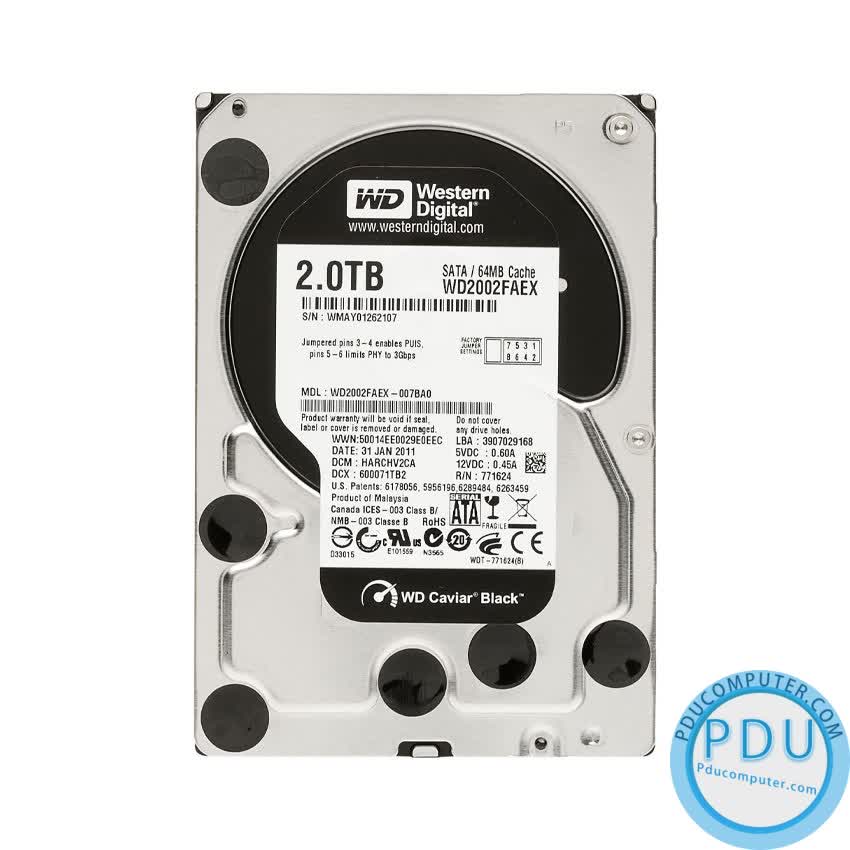 Ổ cứng HDD Western Caviar Black 2TB 3.5 inch 7200RPM, SATA3 6Gb/s, 64MB Cache