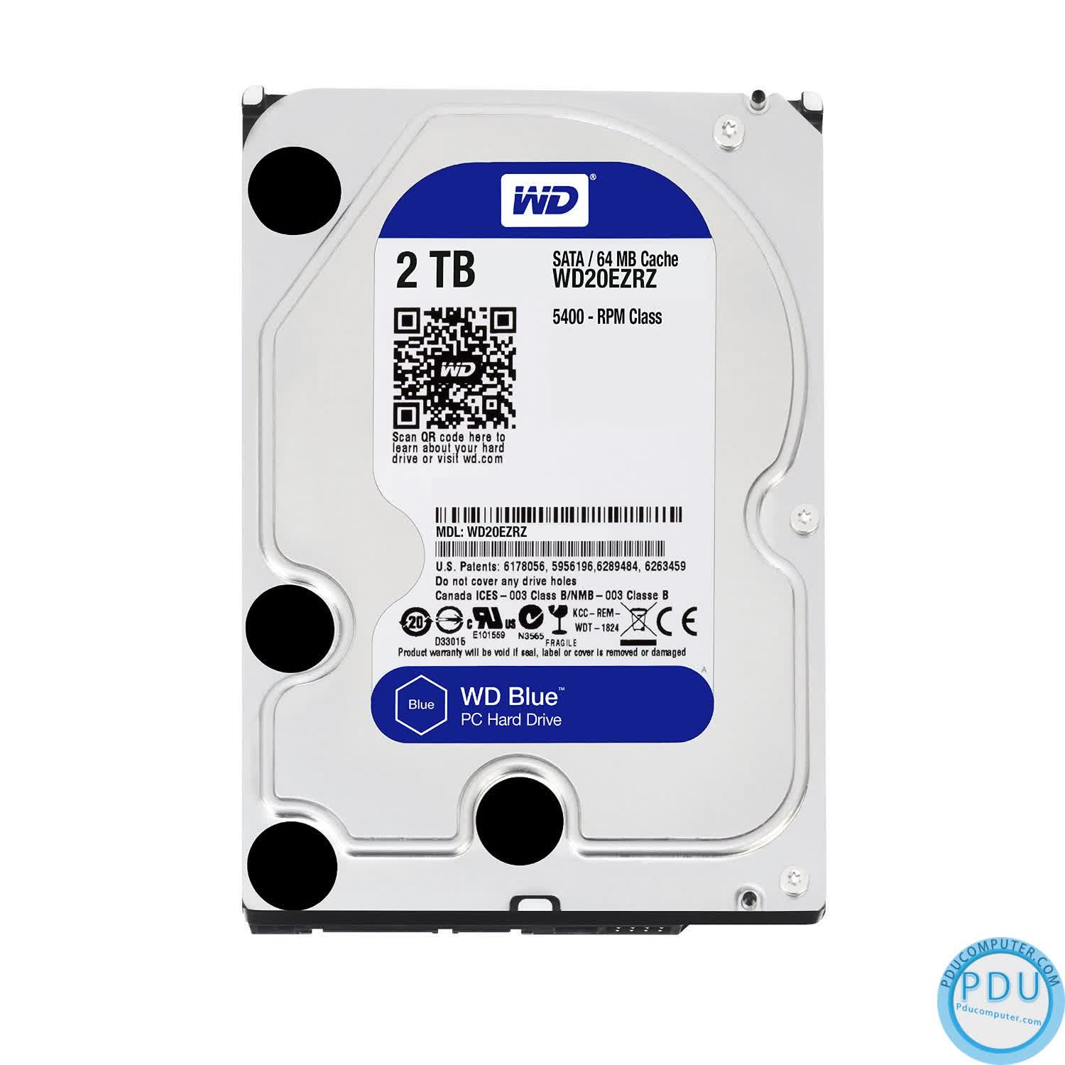 Ổ cứng HDD Western Caviar Blue 2TB 3.5 inch 5400RPM, SATA3 64Gb/s, 64MB Cache