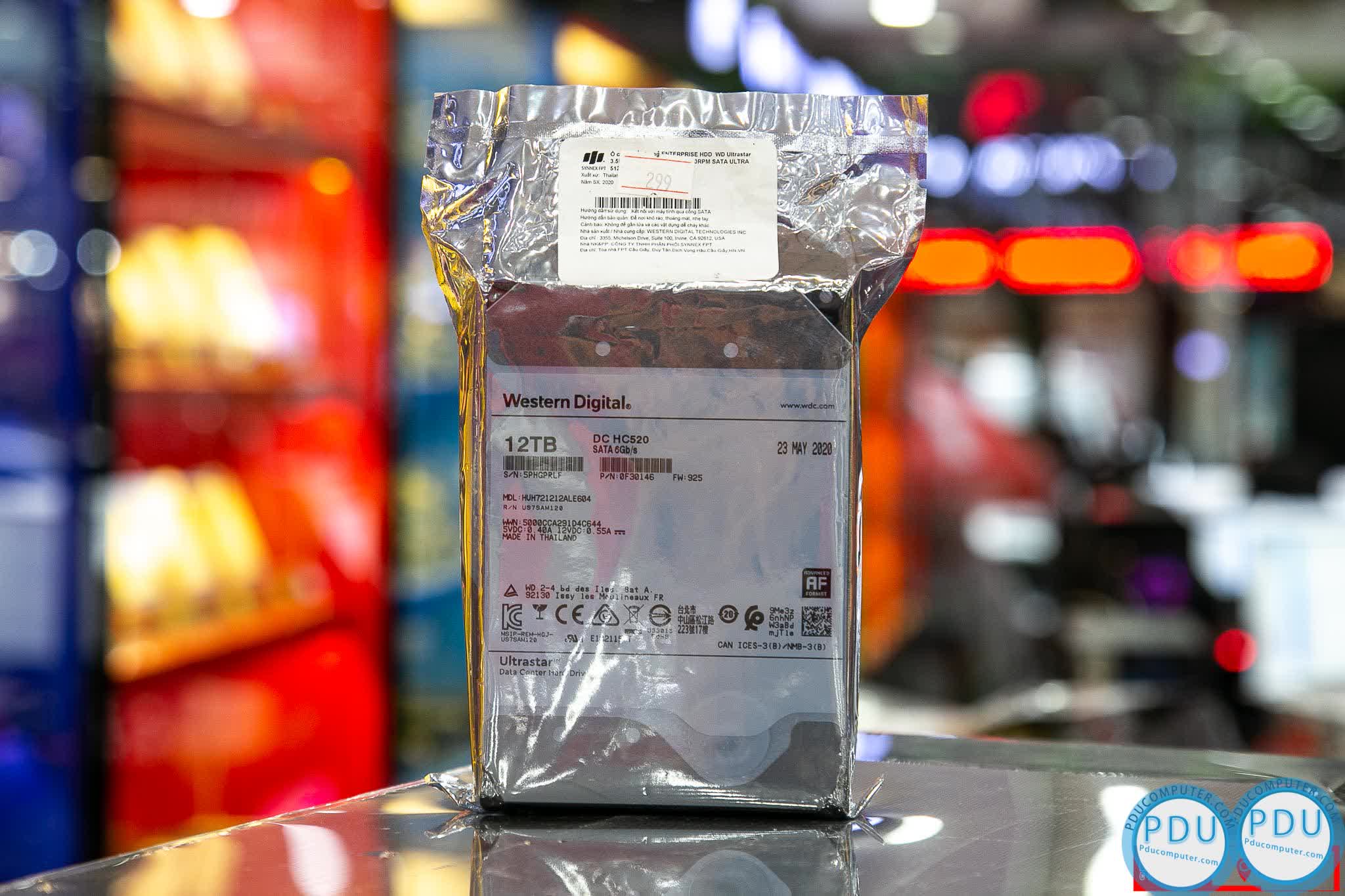 Ổ cứng HDD Western Enterprise Ultrastar DC HC520 12TB 3.5 inch SATA3 6GB/s 7200RPM, 256MB Cache - (HUH721212ALE604)