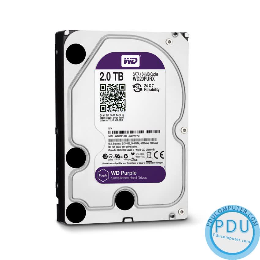 Ổ cứng HDD Western Purple 2TB 3.5 inch 5400RPM, SATA3 6Gb/s, 64MB Cache