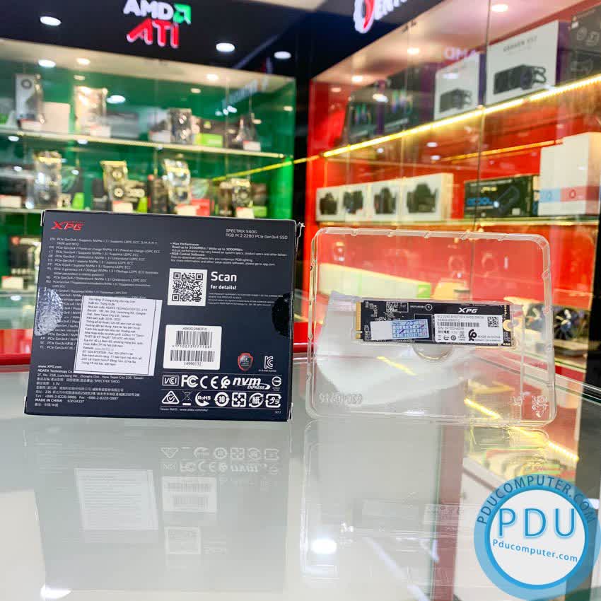 Ổ cứng SSD Adata XPG SPECTRIX S40G RGB 512GB M.2 2280 PCIe NVMe Gen 3x4 (Đọc 3500MB/s - Ghi 3000MB/s) - (AS40G-512GT-C)