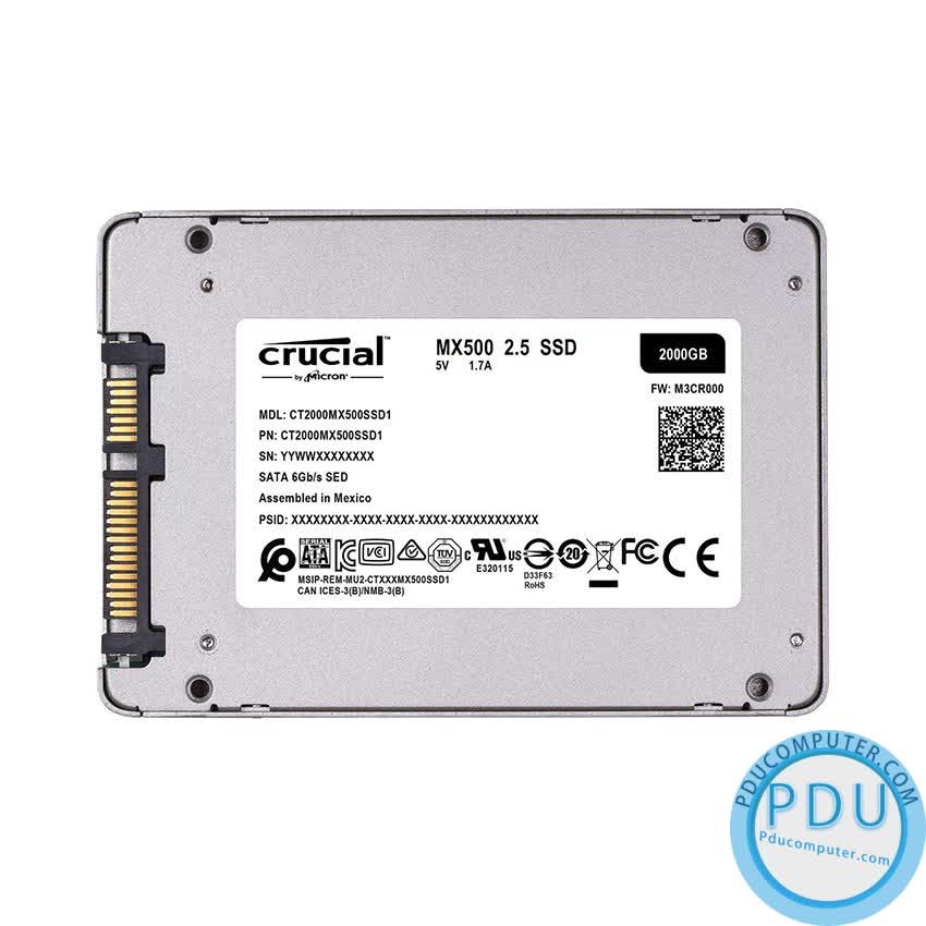 Ổ cứng SSD Crucial MX500 2TB 2.5 inch SATA3 (Đọc 560MB/s - Ghi 510MB/s) - (CT2000MX500SSD1)