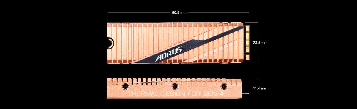 Ổ cứng SSD Gigabyte AORUS 500GB M.2 2280 PCIe NVMe Gen 4x4 (Đọc 5000MB/s - Ghi 2500MB/s) - (GP-ASM2NE6500GTTD)