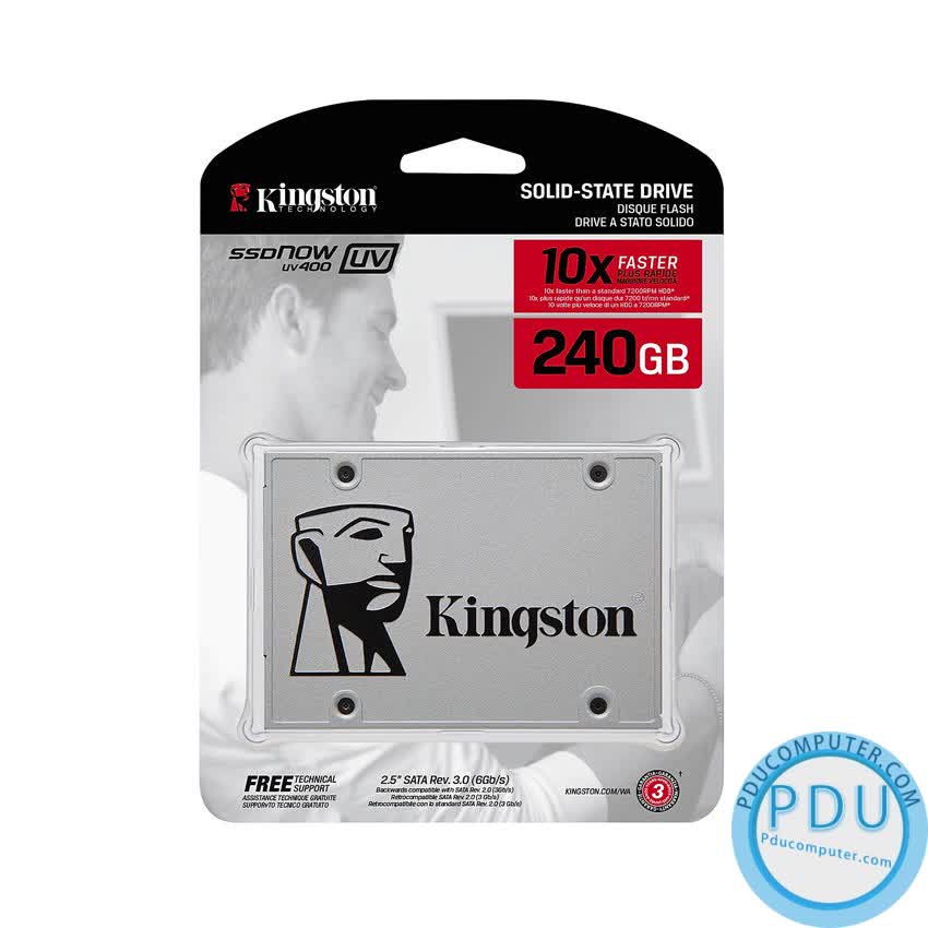 Ổ cứng SSD Kingston SSDNow UV400 240GB Sata3 2.5 inch (Doc 550MB/s, Ghi 490MB/s) - SUV400S37/240G