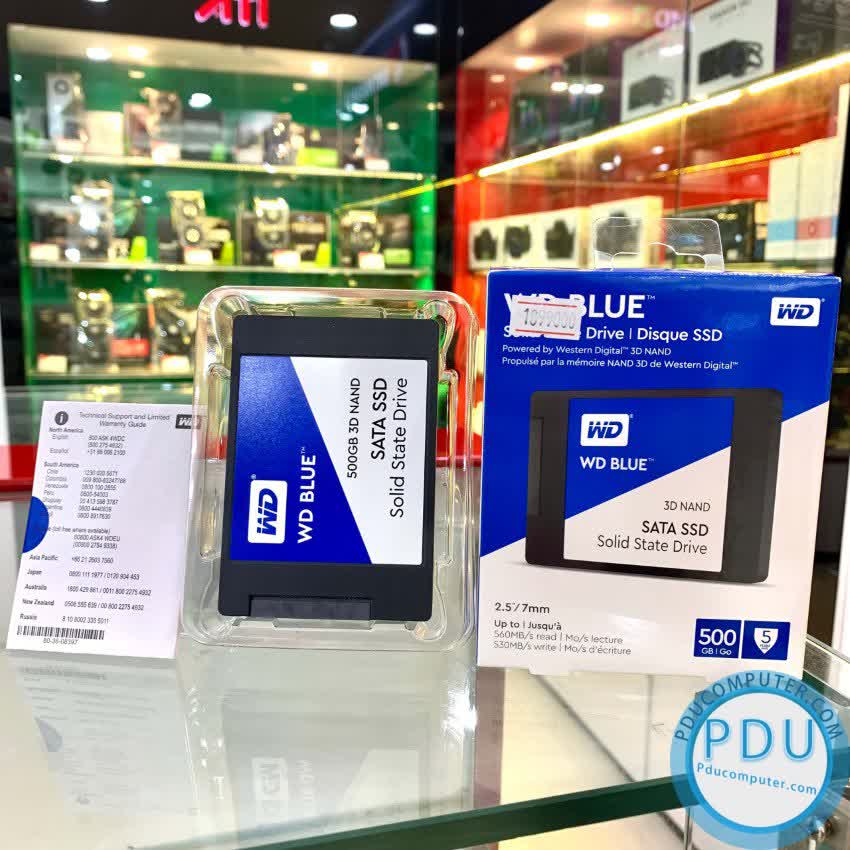 Ổ cứng SSD WD Blue 500GB SATA 2.5 inch (Đọc 560MB/s - Ghi 530MB/s) - (WDS500G2B0A)