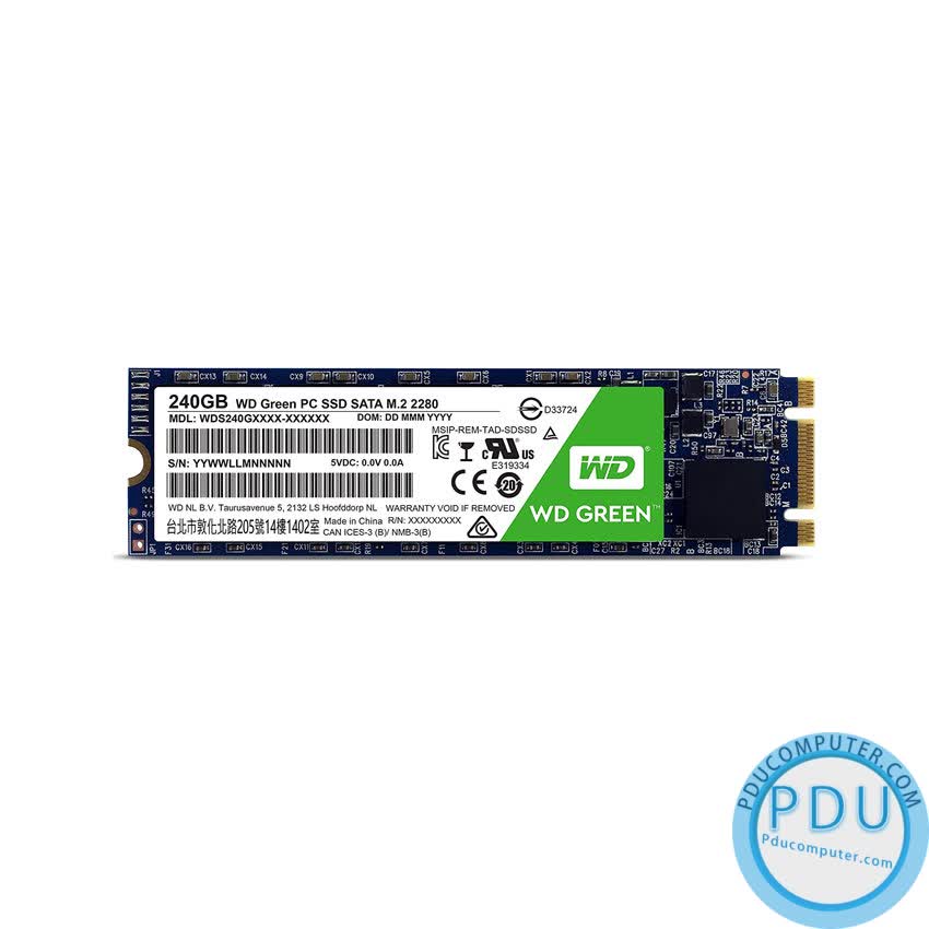 Ổ cứng SSD WD Green 240GB M.2 2280  (Đọc 545MB/s - Ghi 430MB/s) - (WDS240G2G0B)