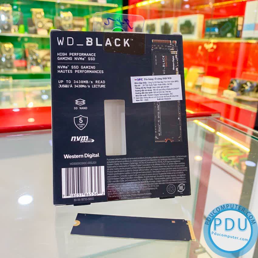 Ổ cứng SSD WD SN750 Black 250GB M.2 2280 PCIe NVMe 3x4 (Đọc 3100MB/s - Ghi 1600MB/s) - (WDS250G3X0C)