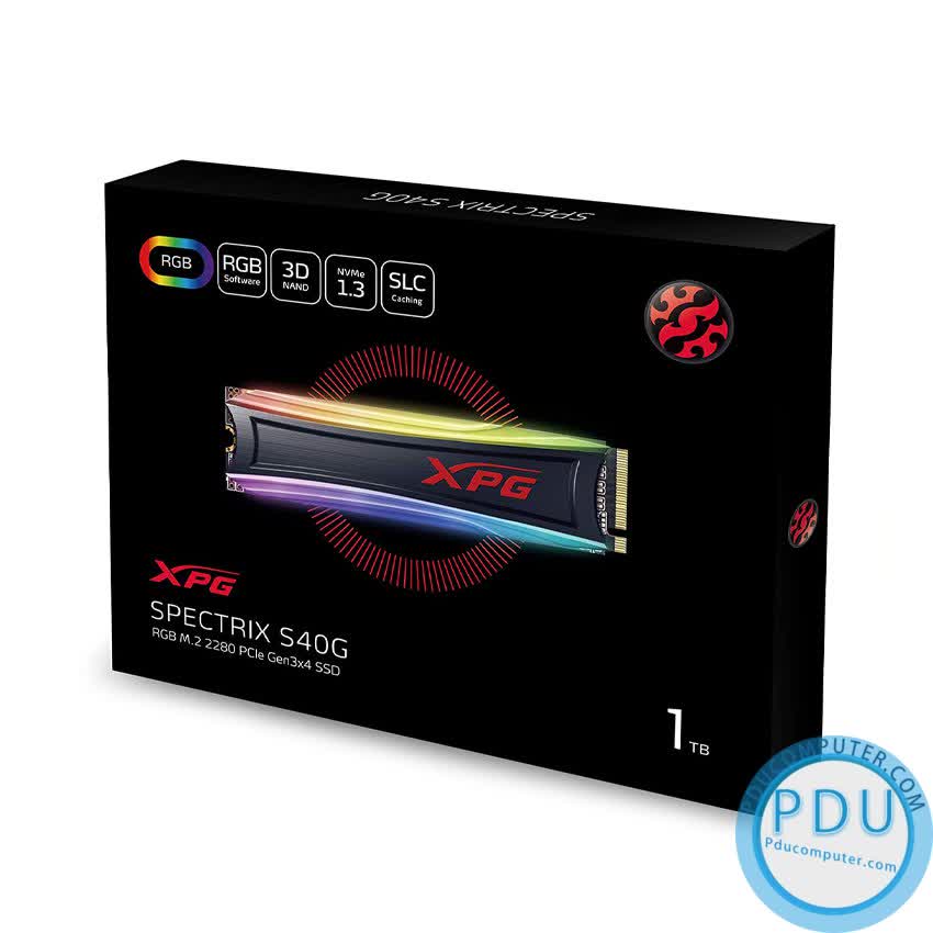 SSD Adata XPG SPECTRIX S40G RGB 1TB PCIe NVMe 3x4 (Doc 3500MB/s, Ghi 3000MB/s) - AS40G-1TT-C