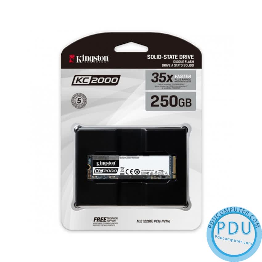 SSD Kingston SKC2000 250GB NVMe M.2 2280 PCIe Gen 3 x 4 (Doc 3000MB/s, Ghi 1100MB/s) -KC2000M8/250G