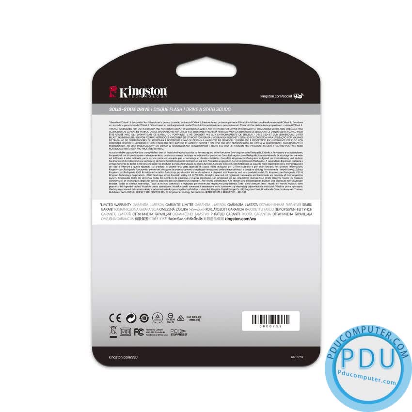 SSD Kingston SKC2000 500GB NVMe M.2 2280 PCIe Gen 3 x 4 (Doc 3000MB/s, Ghi 2000MB/s) -KC2000M8/500G