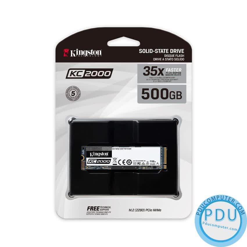 SSD Kingston SKC2000 500GB NVMe M.2 2280 PCIe Gen 3 x 4 (Doc 3000MB/s, Ghi 2000MB/s) -KC2000M8/500G