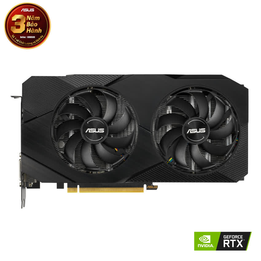 Card màn hình Asus DUAL RTX 2060-6G EVO (6GB GDDR6, 192-bit, DVI+HDMI+DP, 1x8-pin)