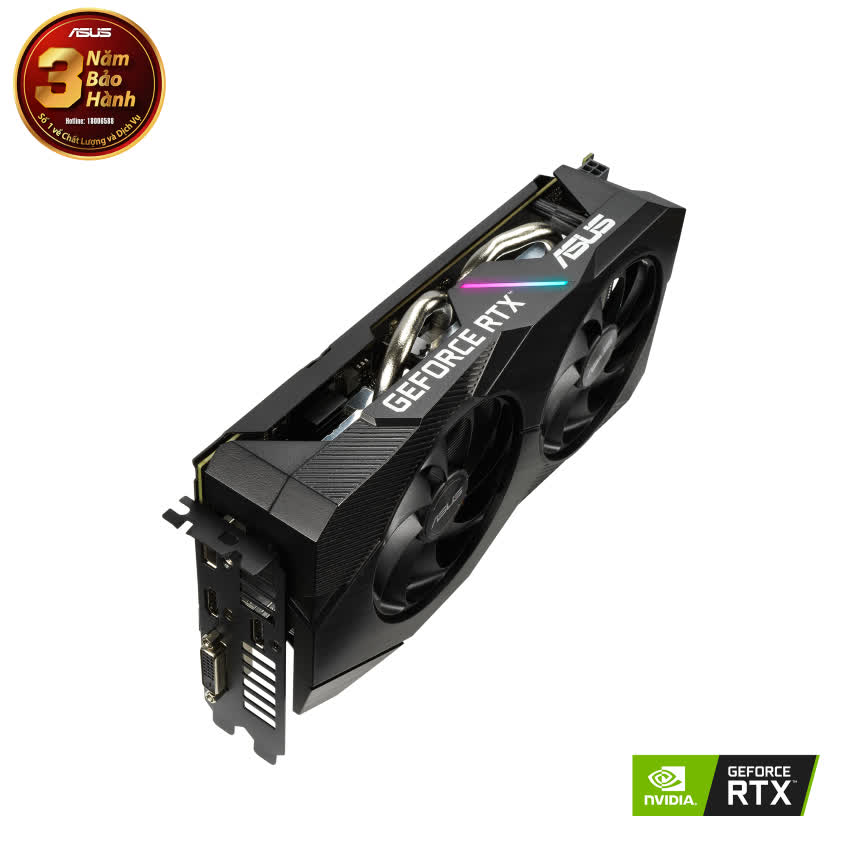 Card màn hình Asus DUAL RTX 2060-6G EVO (6GB GDDR6, 192-bit, DVI+HDMI+DP, 1x8-pin)