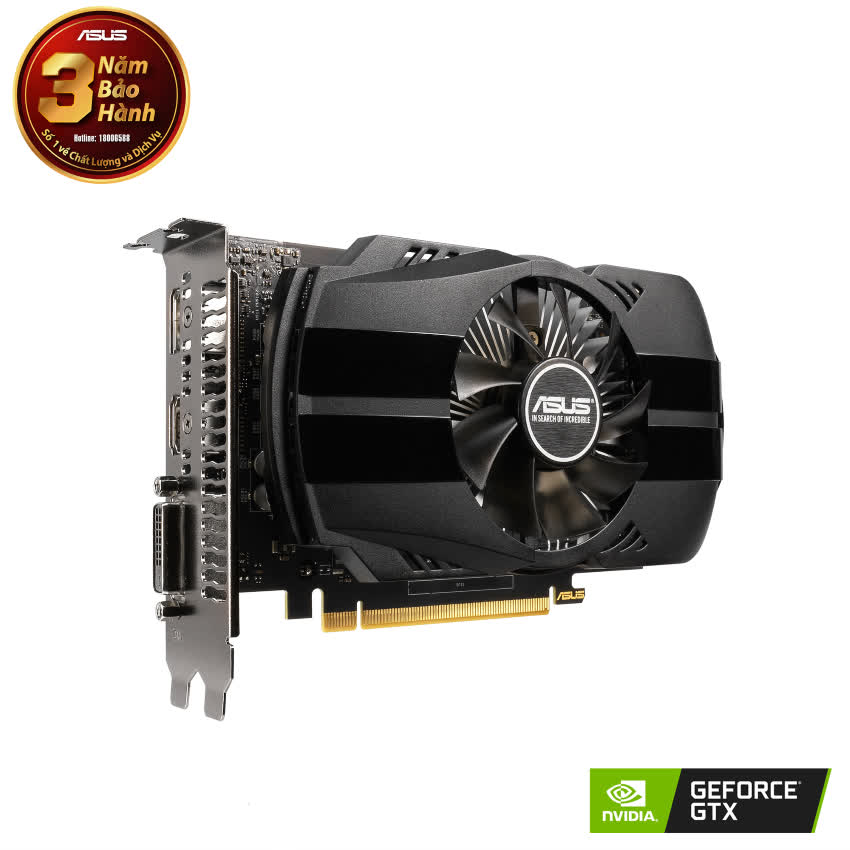 Card màn hình ASUS PH GTX 1650-O4G (4GB GDDR5, 128-bit, DVI+HDMI+DP)