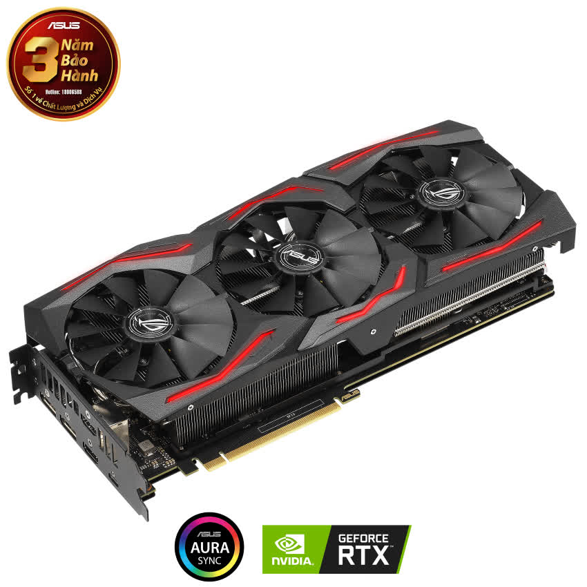 Card màn hình ASUS ROG STRIX RTX 2060 Super-8G GAMING (8GB GDDR6, 256-bit, HDMI+DP, 1x6-pin + 1x8-pin)