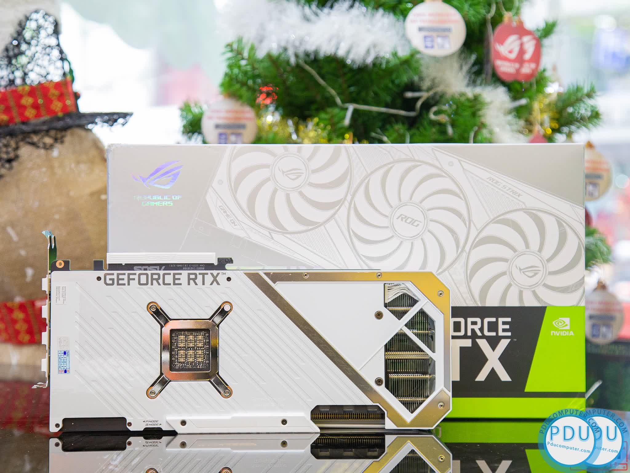 Card màn hình ASUS ROG STRIX RTX 3080-O10G-WHITE (10GB GDDR6X, 320-bit, HDMI +DP, 3x8-pin)