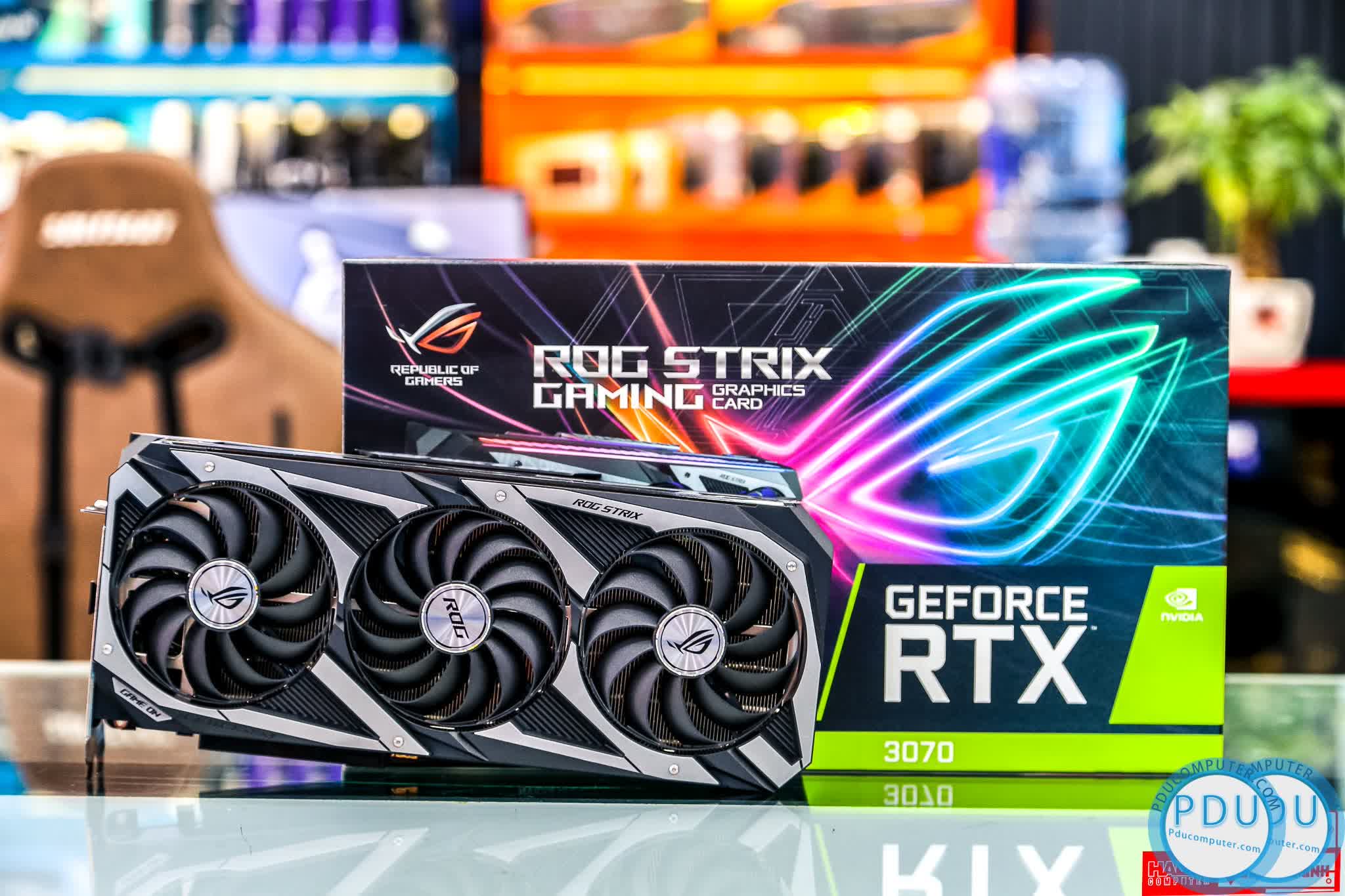Card màn hình Asus ROG-STRIX-RTX3070-8G-GAMING (8GB GDD6, 256-bit, HDMI +DP, 2x8-pin)