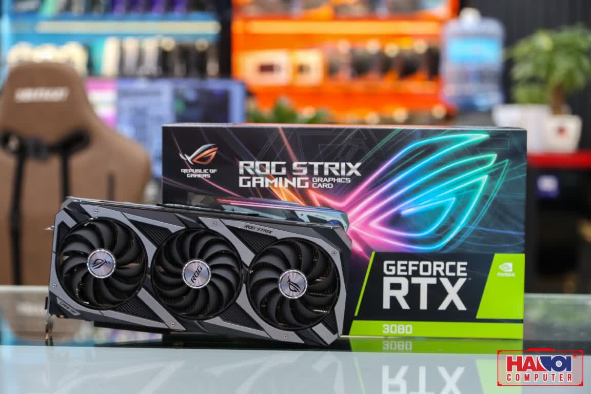 Card màn hình Asus ROG STRIX RTX3080-010G-GAMING (10GB GDDR6X, 320-bit, HDMI +DP, 3x8-pin)