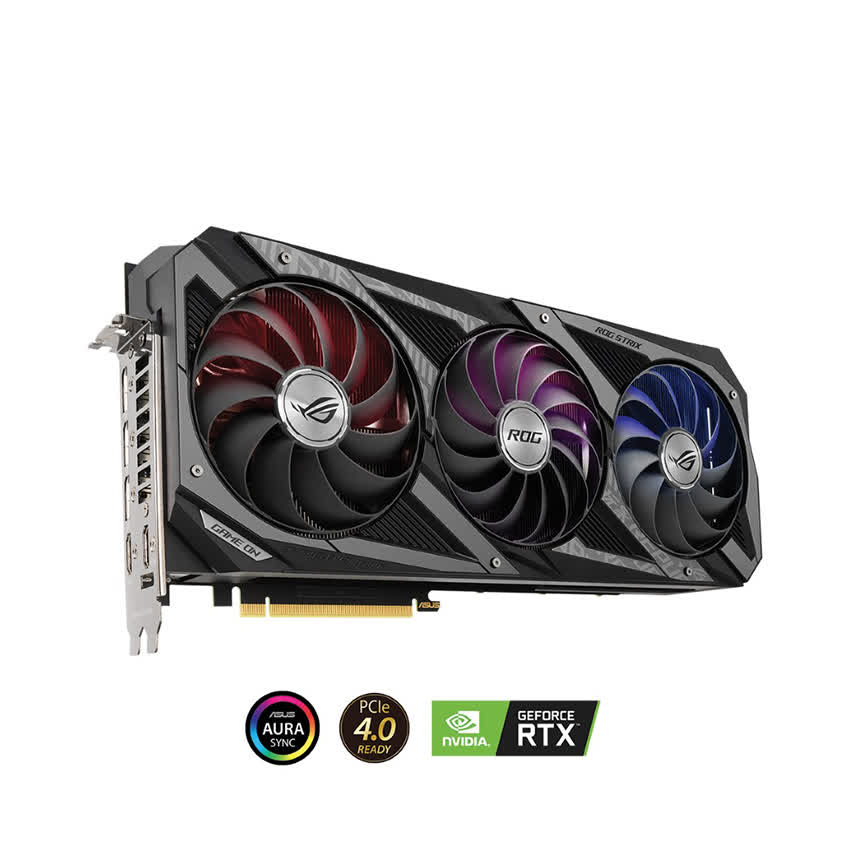 Card màn hình Asus ROG-STRIX-RTX3080-10G-GAMING (10GB GDDR6X, 320-bit, HDMI +DP, 3x8-pin)