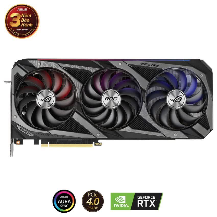 Card màn hình Asus ROG STRIX RTX3090-O24G-GAMING (24GB GDD6X, 384-bit, HDMI +DP, 3x8-pin)