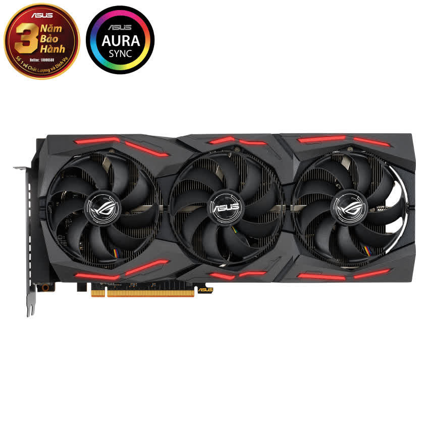 Card màn hình ASUS ROG STRIX RX 5600 XT-O6G GAMING (6GB GDDR6, 192-bit,HDMI+DP, 1x6-pin + 1x8-pin)