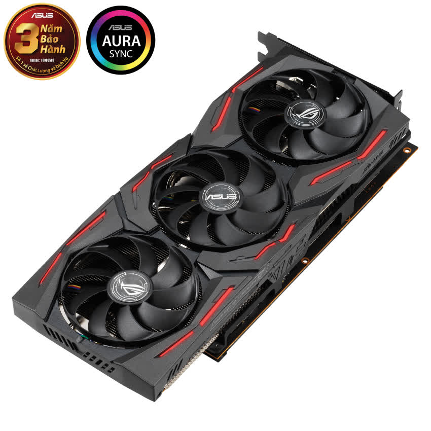 Card màn hình ASUS ROG STRIX RX 5600 XT-O6G GAMING (6GB GDDR6, 192-bit,HDMI+DP, 1x6-pin + 1x8-pin)