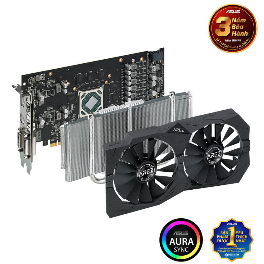 Card màn hình ASUS ROG STRIX RX570-O4G GAMING (4GB GDDR5, 256-bit, DVI+HDMI+DP, 1x8-pin)