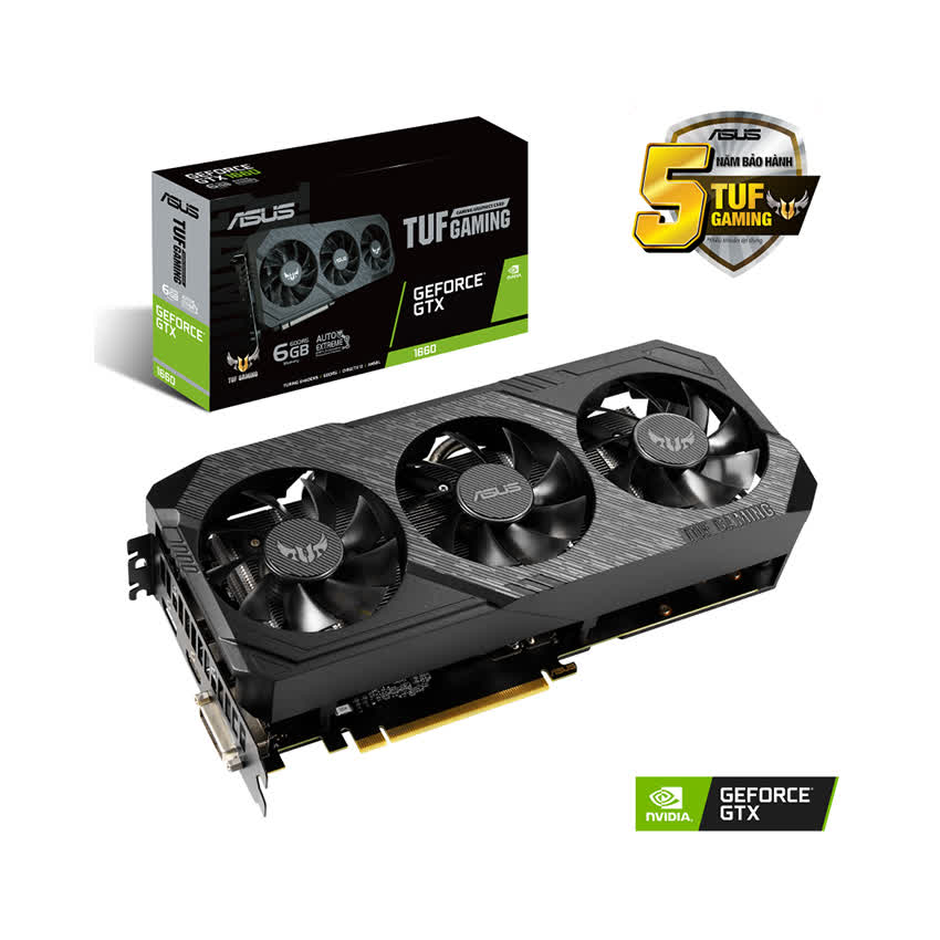 Card màn hình Asus TUF3 GTX 1660 - 6G GAMING (6GB GDDR5, 192-bit, HDMI+DP, 1x8-pin)