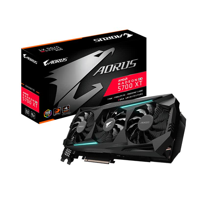 Card màn hình GIGABYTE AORUS RX5700 XT 8G (8GB GDDR6, 256-bit, HDMI+DP, 2x8-pin)