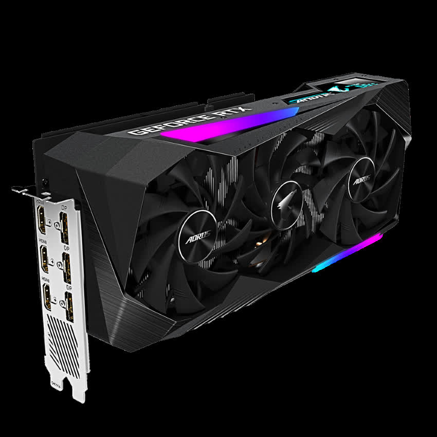 Card màn hình Gigabyte RTX 3070 AORUS MASTER - 8GD (8GB GDD6, 256-bit, HDMI +DP, 2x8-pin)