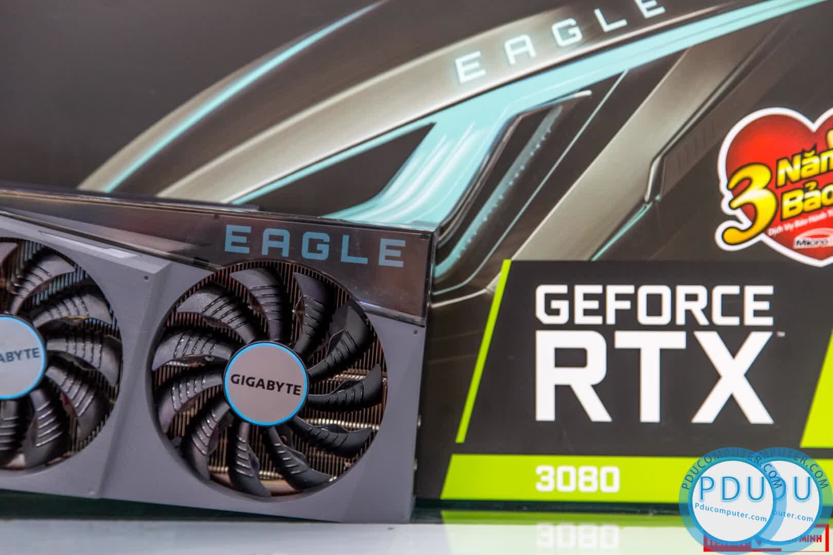 Card màn hình Gigabyte RTX 3080 EAGLE OC-10GD (10GB GDD6X, 320-bit, HDMI +DP, 2x8-pin)