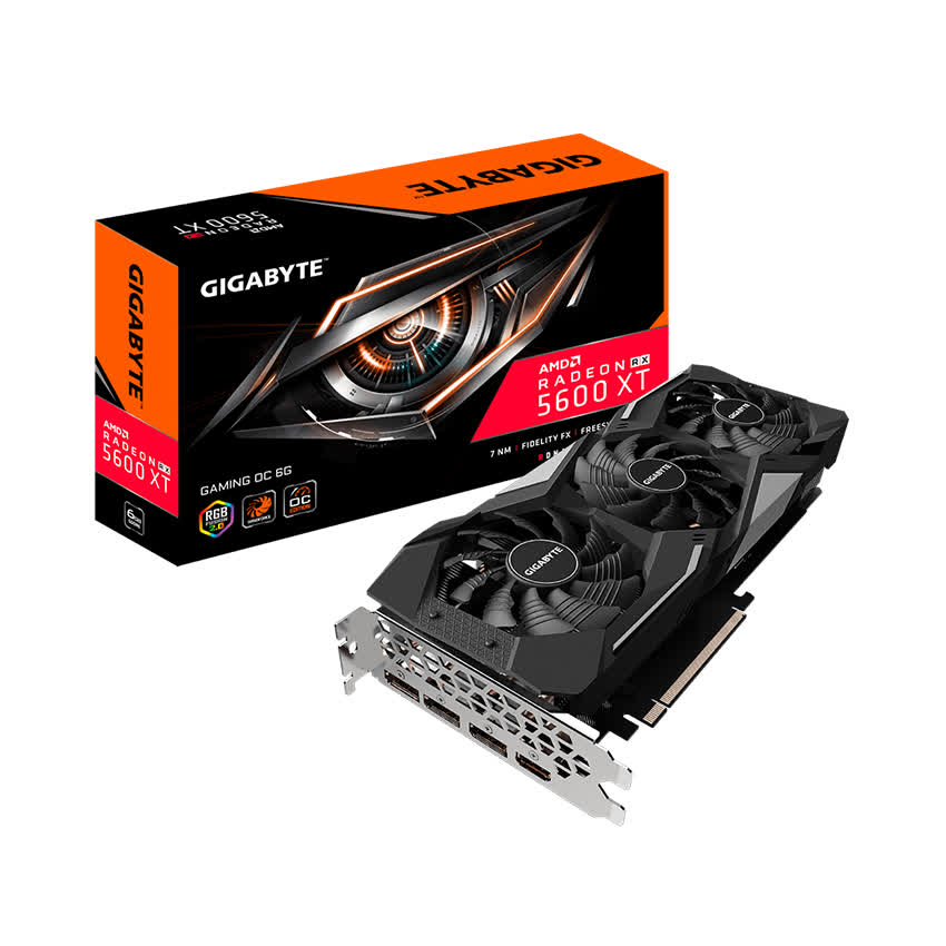 Card màn hình GIGABYTE RX 5600 XT GAMING OC-6G (6GB GDDR6, 192-bit, HDMI+DP, 1x8-pin)