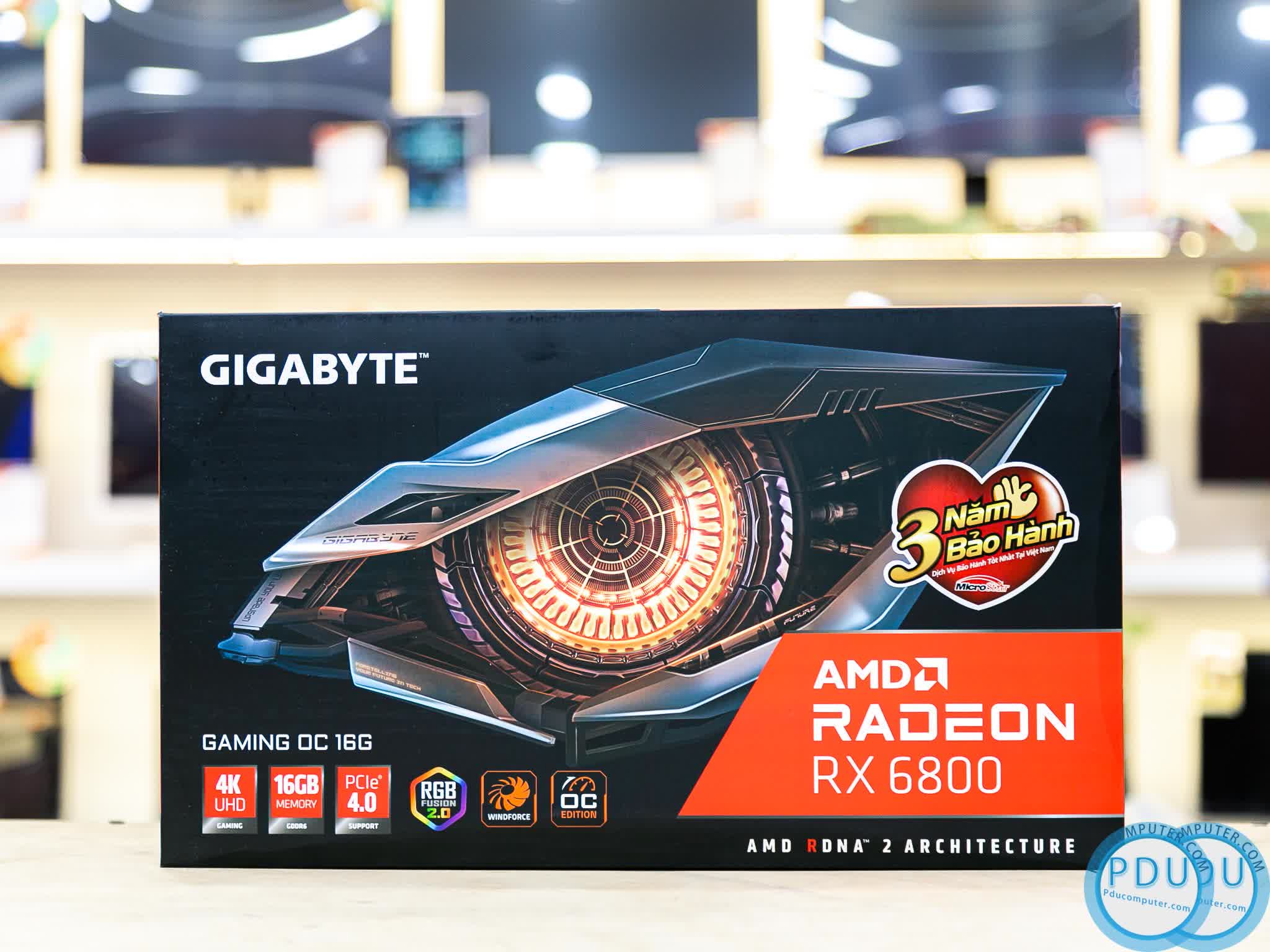 Card màn hình Gigabyte RX 6800 GAMING OC (16GB GDDR6, 256-bit, HDMI+DP, 2x8-pin)