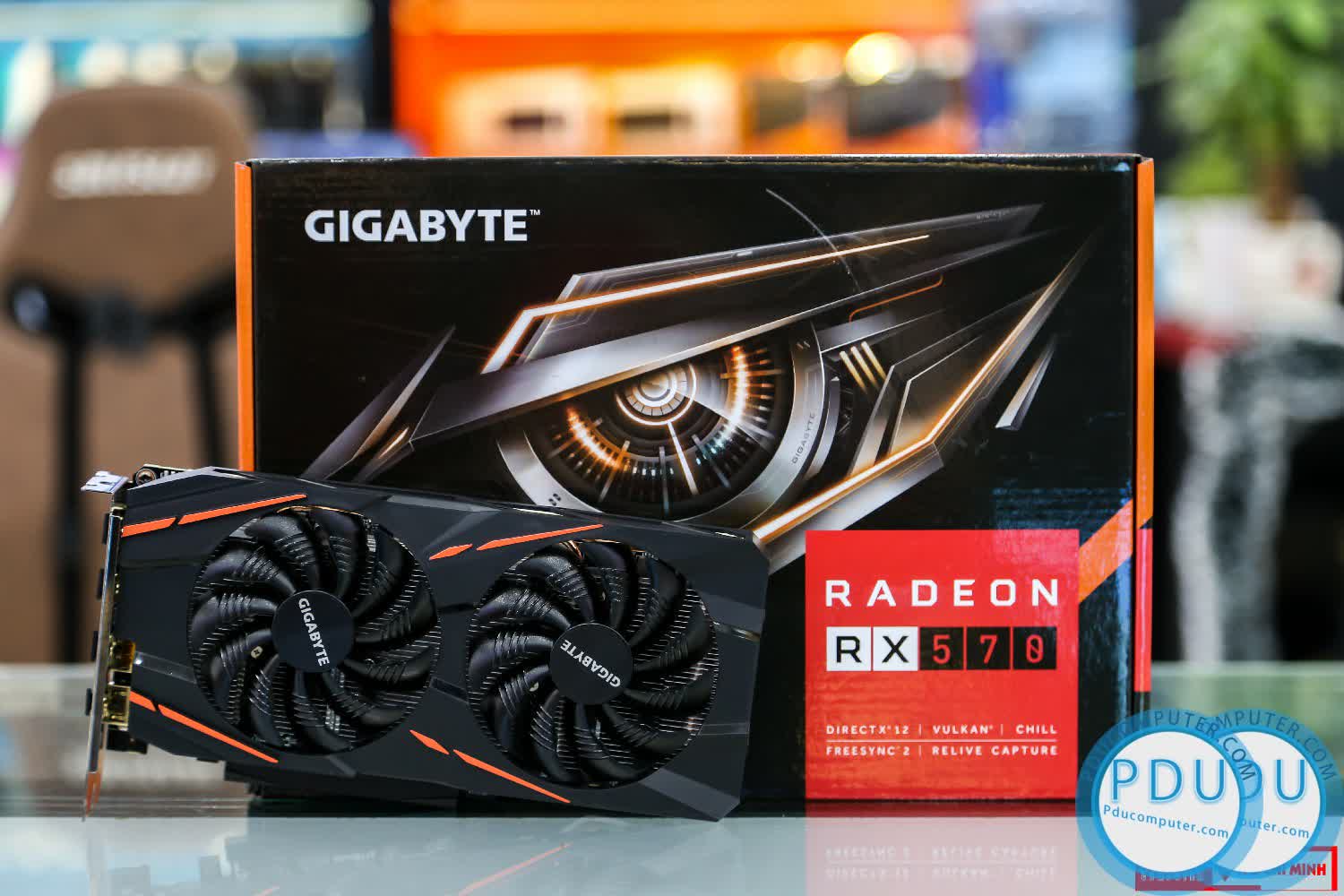 Card màn hình GIGABYTE RX570 GAMING-4G (rev. 2.0) (4GB GDDR5, 256-bit, HDMI+DP, 1x8-pin)