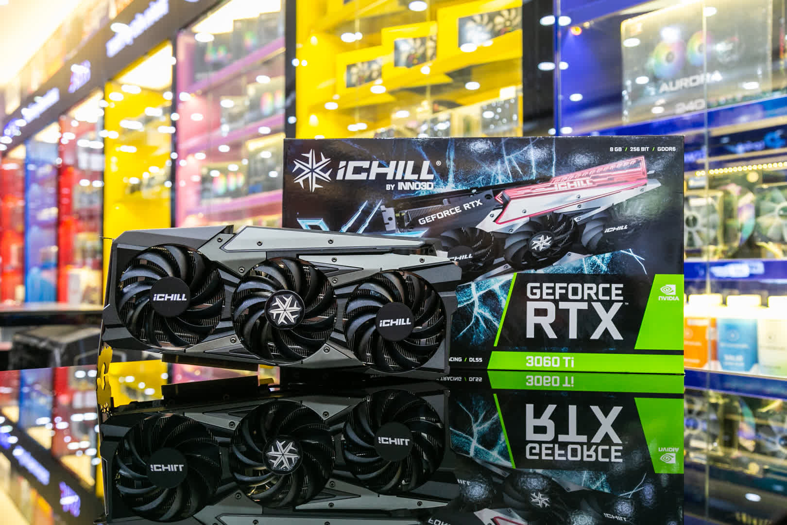 Card màn hình Inno3D RTX 3060 Ti ICHILL X3 (8GB GDD6, 256-bit, HDMI +DP, 1x8-pin)