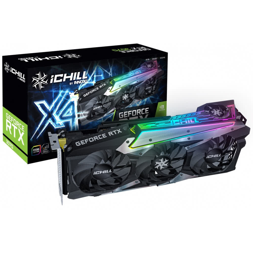 Card màn hình Inno3D RTX 3070 ICHILL X4 (8GB GDDR6, 256-bit, HDMI+DP, 2x8-pin)