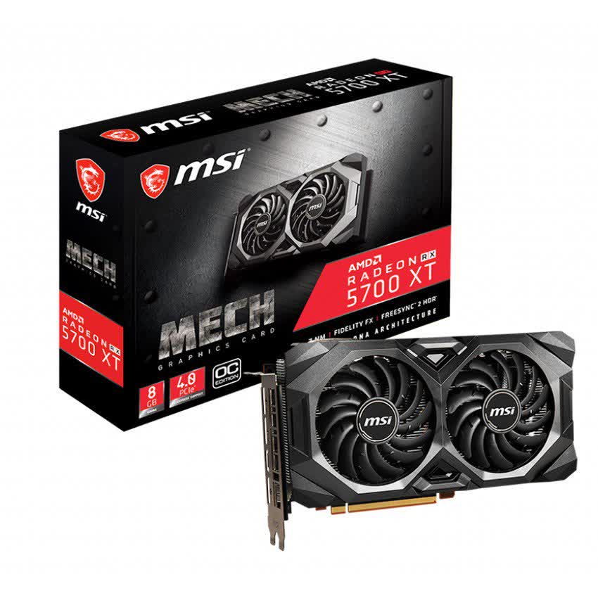 Card màn hình MSI Radeon RX 5700 XT MECH OC (8GB GDDR6, 256-bit, HDMI+DP, 1x8-pin)