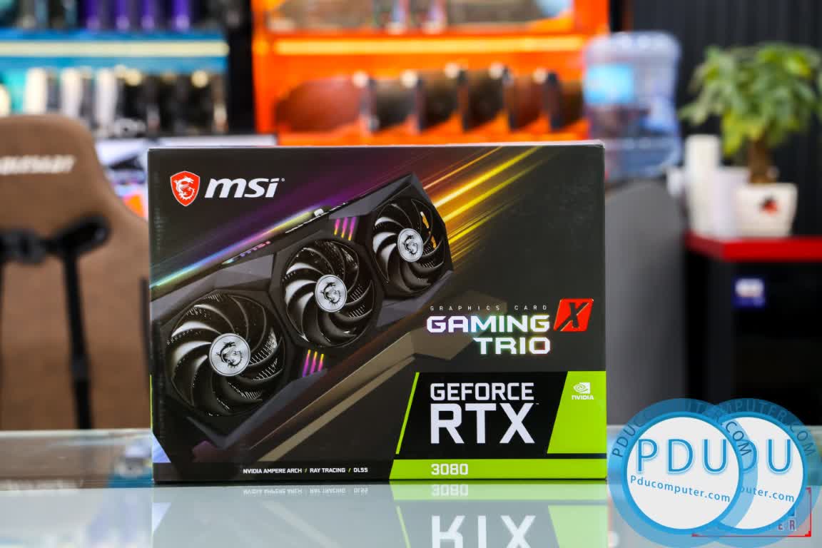 Card màn hình MSI RTX 3080 GAMING TRIO 10G (10GB GDDR6X, 320-bit, HDMI +DP, 3x8-pin)