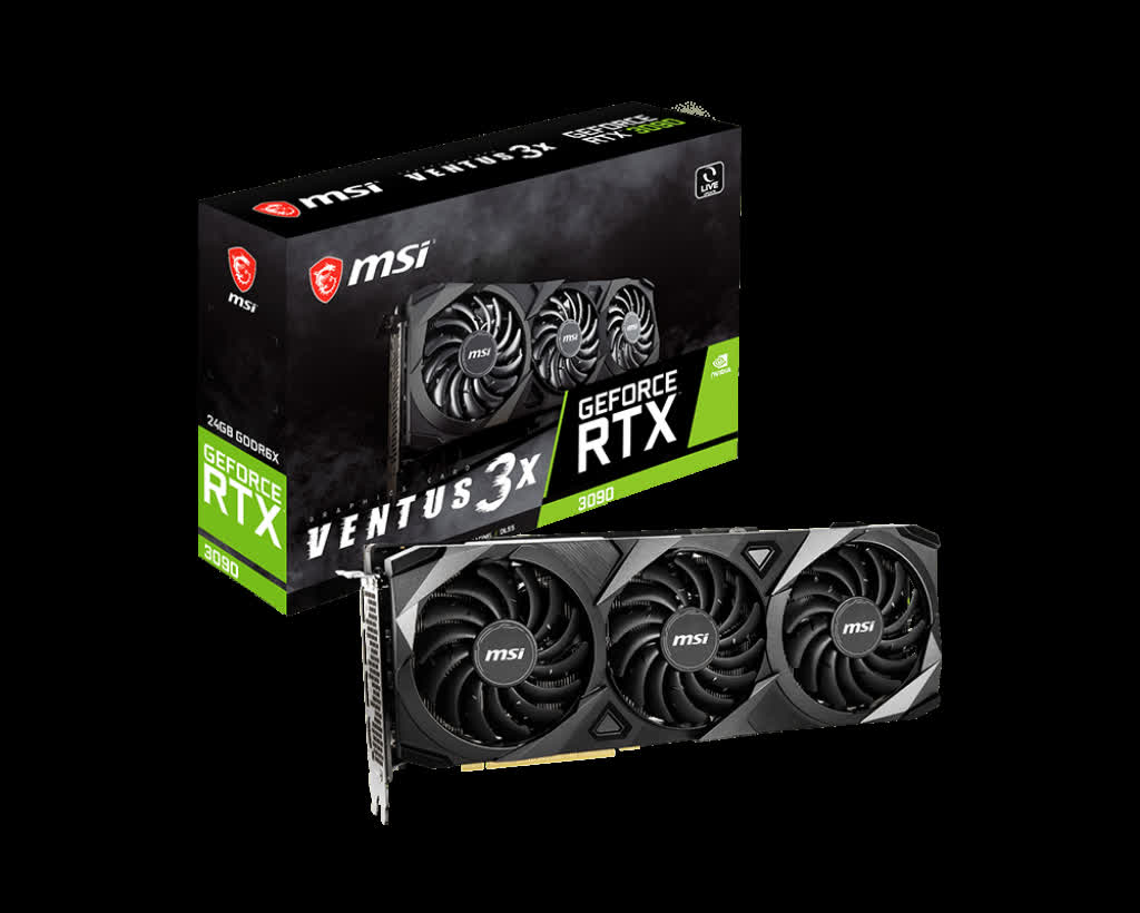 Card màn hình MSI RTX 3090 VENTUS 3X 24G (24GB GDDR6X, 384-bit, HDMI +DP, 2x8-pin)