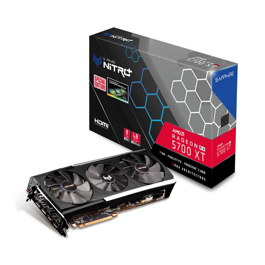 Card màn hình SAPPHIRE NITRO+ OC Radeon RX 5700XT 8GB (8GB GDDR6, 256-bit, HDMI, 2x8-pin) 