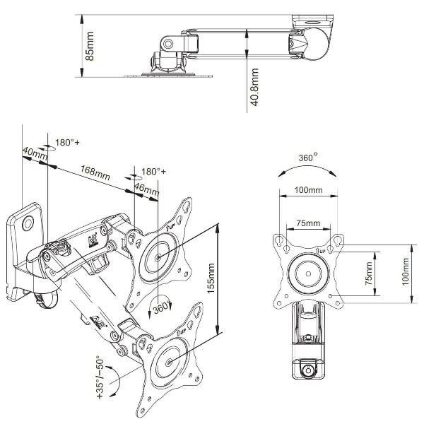 Giá treo màn máy tính North Bayou F120 (17-27 INCH)
