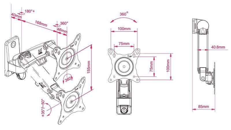 Giá treo màn máy tính North Bayou F120 (17-27 INCH)