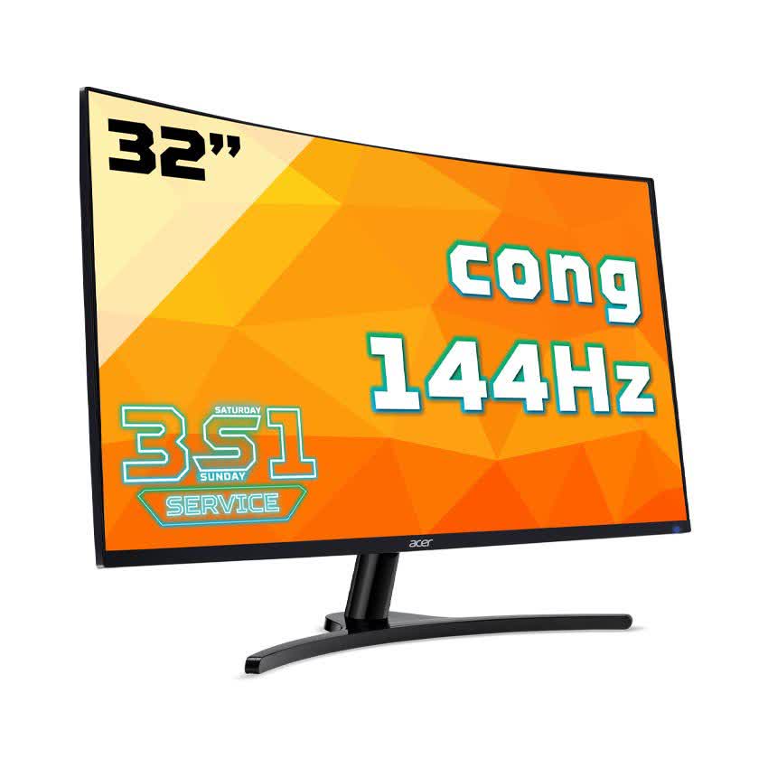 Màn hình Acer ED322QRP (31.5inch/FHD/VA/144Hz/4ms/250nits/HDMI+VGA+DVI/FreeSync)